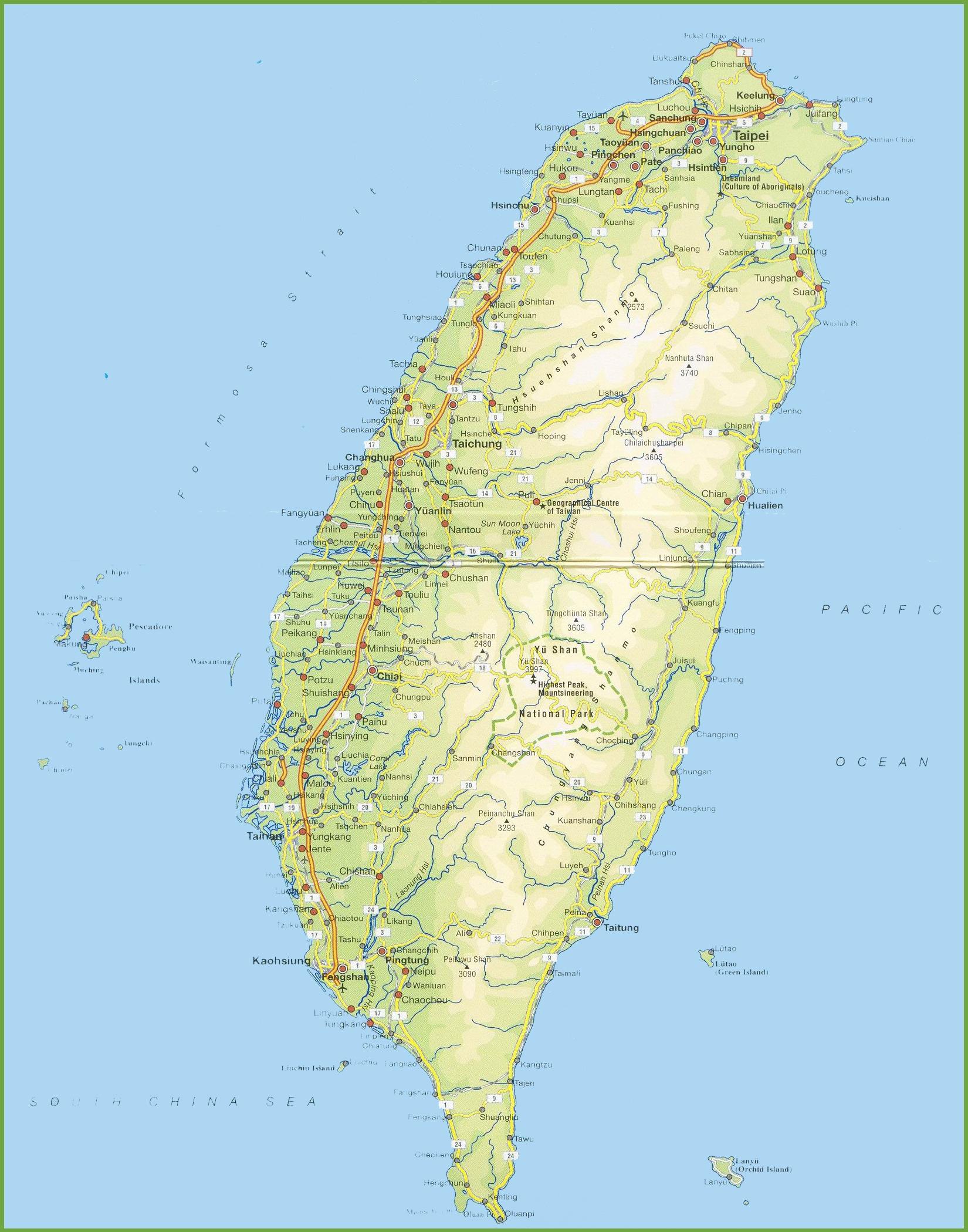 台湾地図 地図の台湾などの東アジア アジア