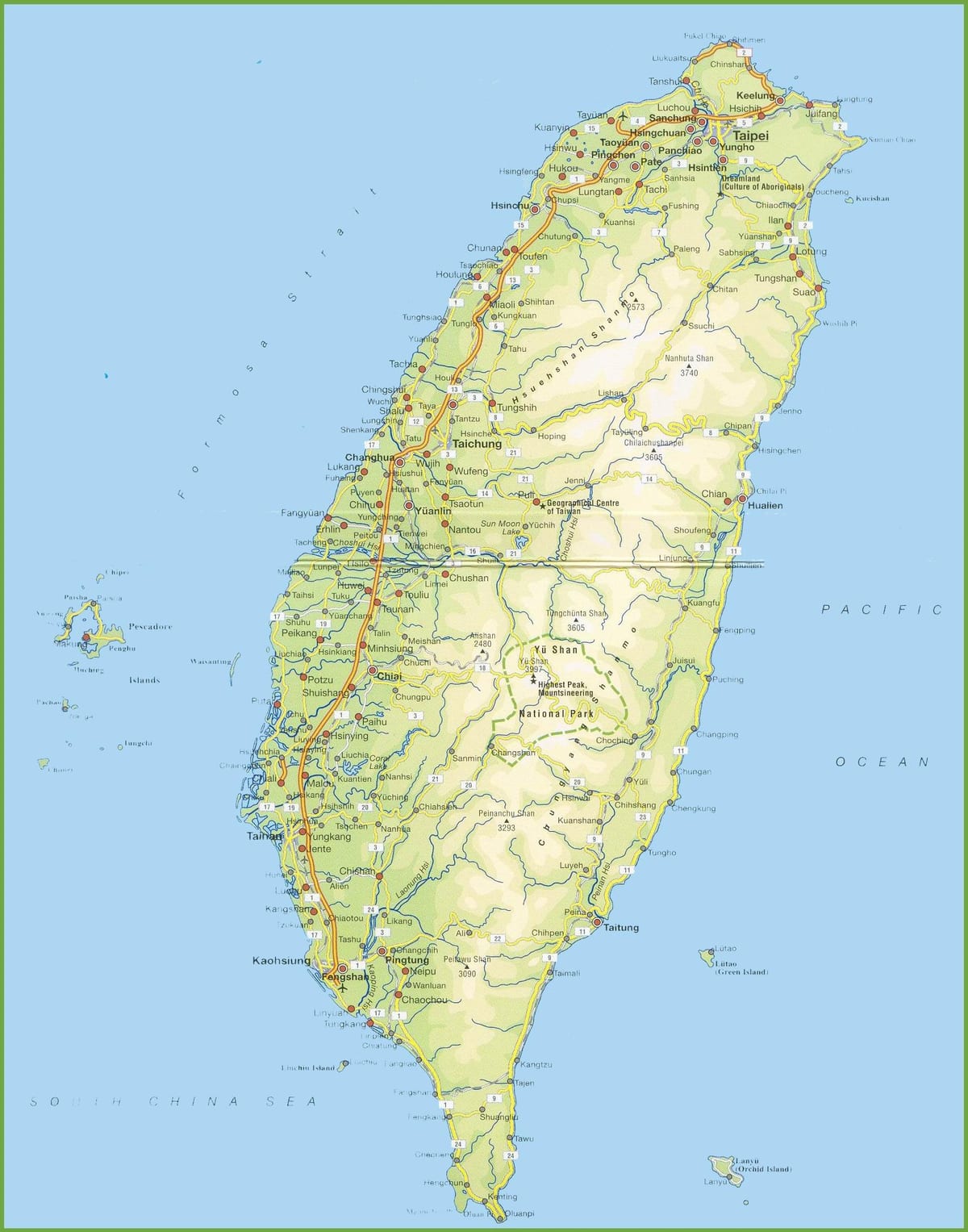 地図の台湾でのキャンプ