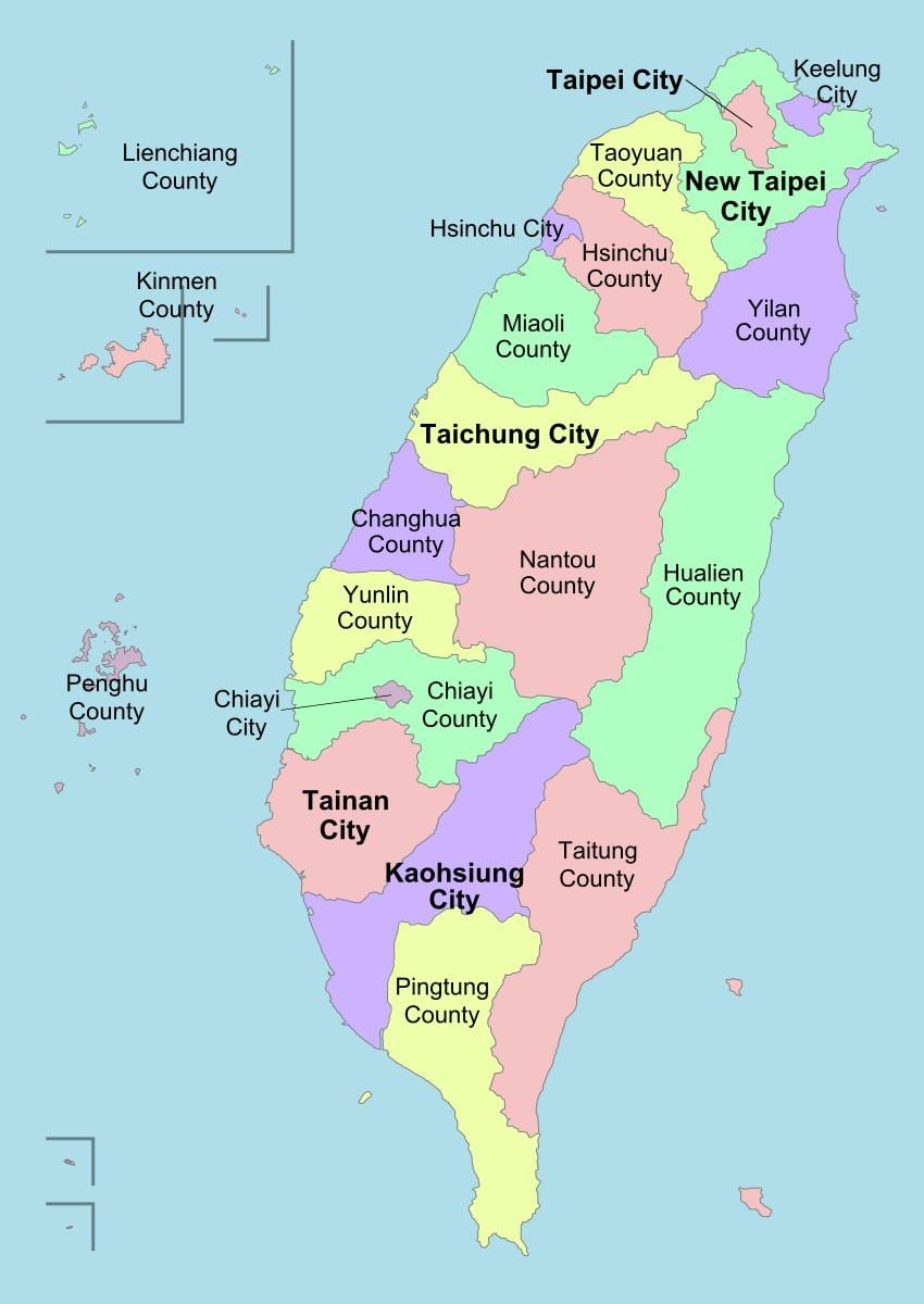 地図の台湾政治