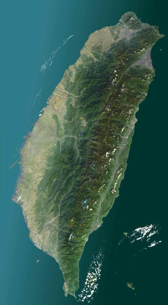 地図の台湾衛星