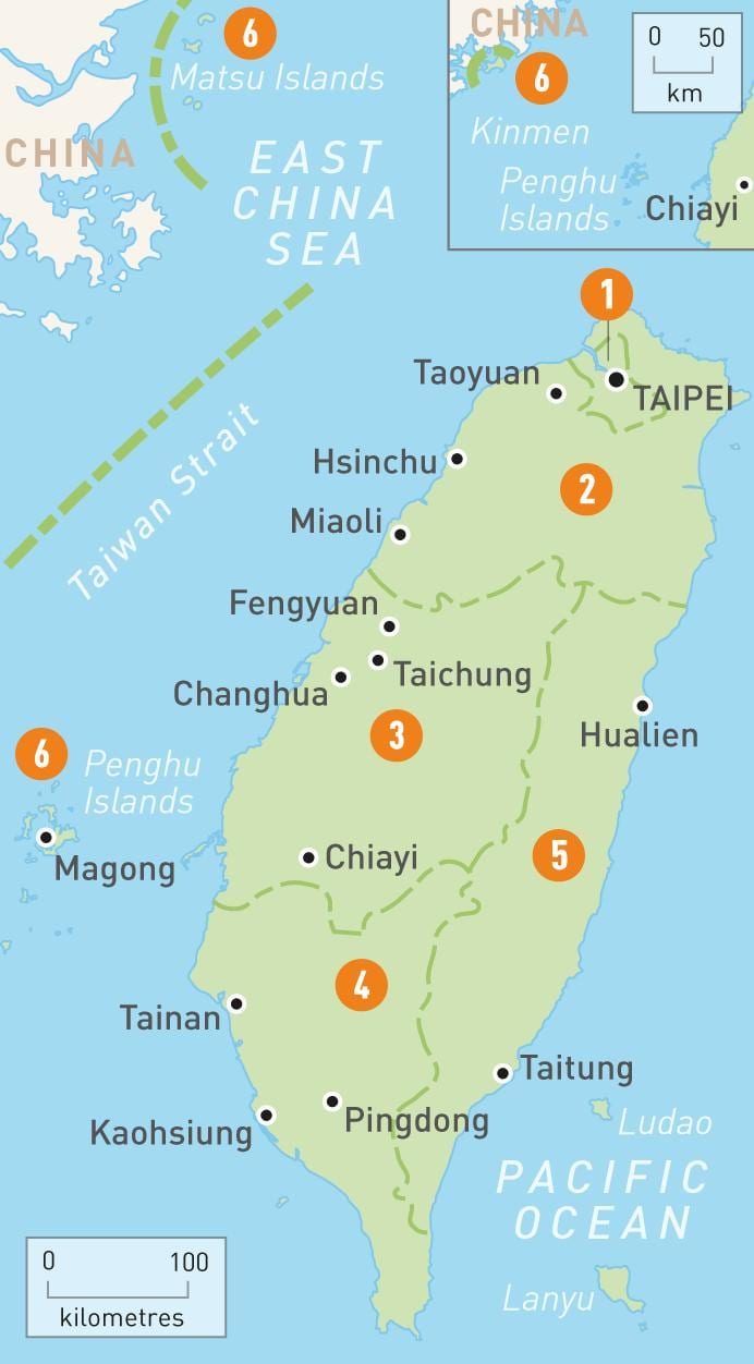 地図の台湾国