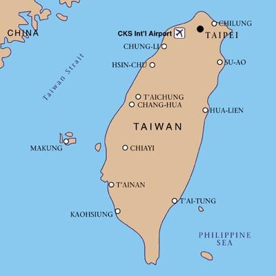 台湾の国際空港地図