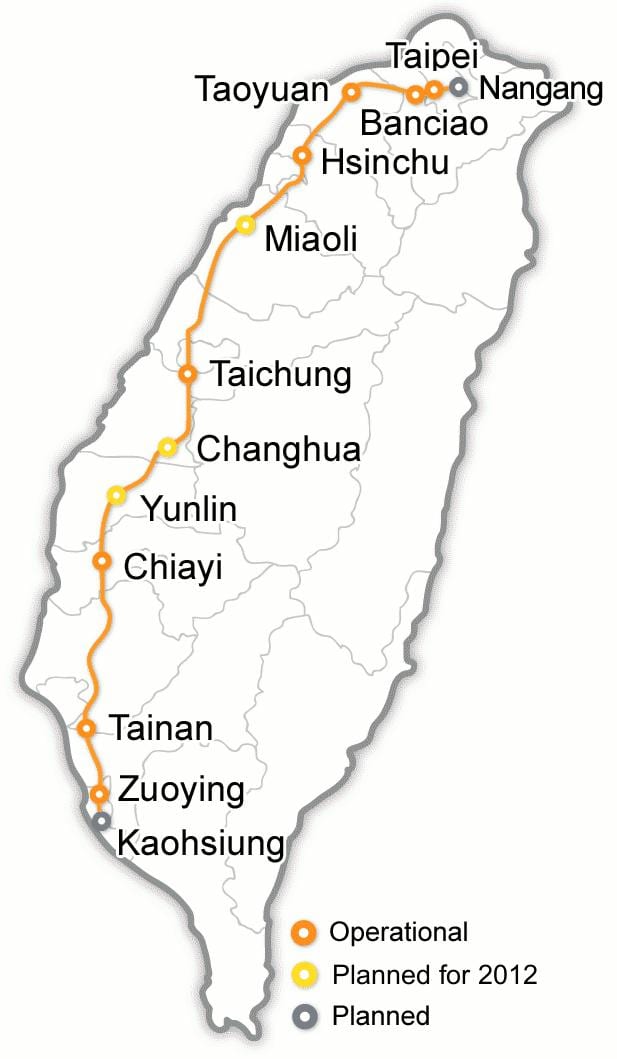 台湾新幹線地図