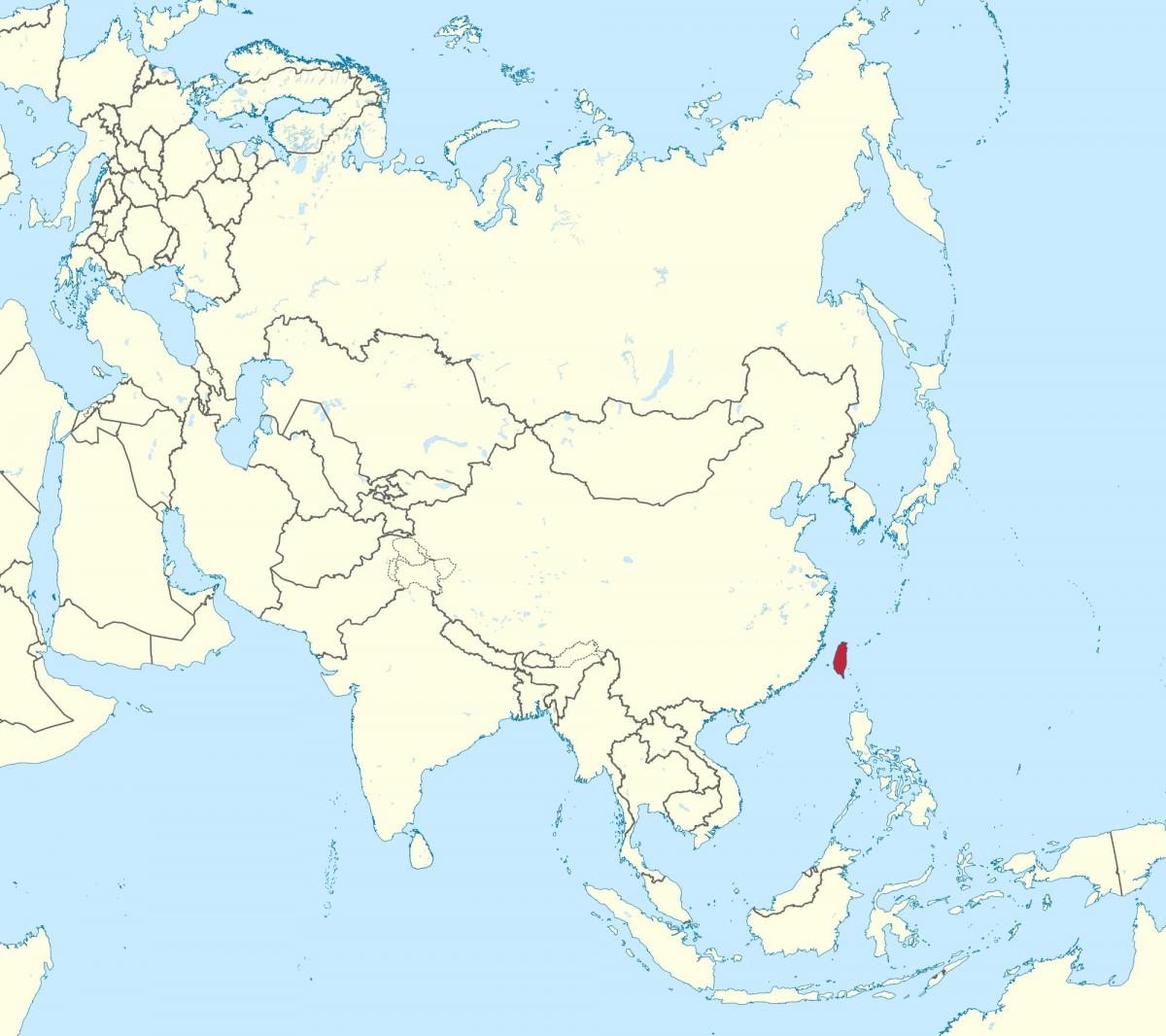 台湾はアジアでの地図
