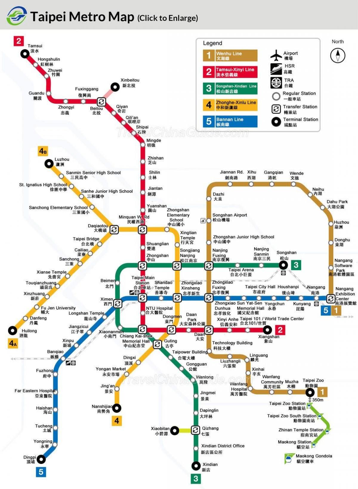 地図の台湾地下鉄