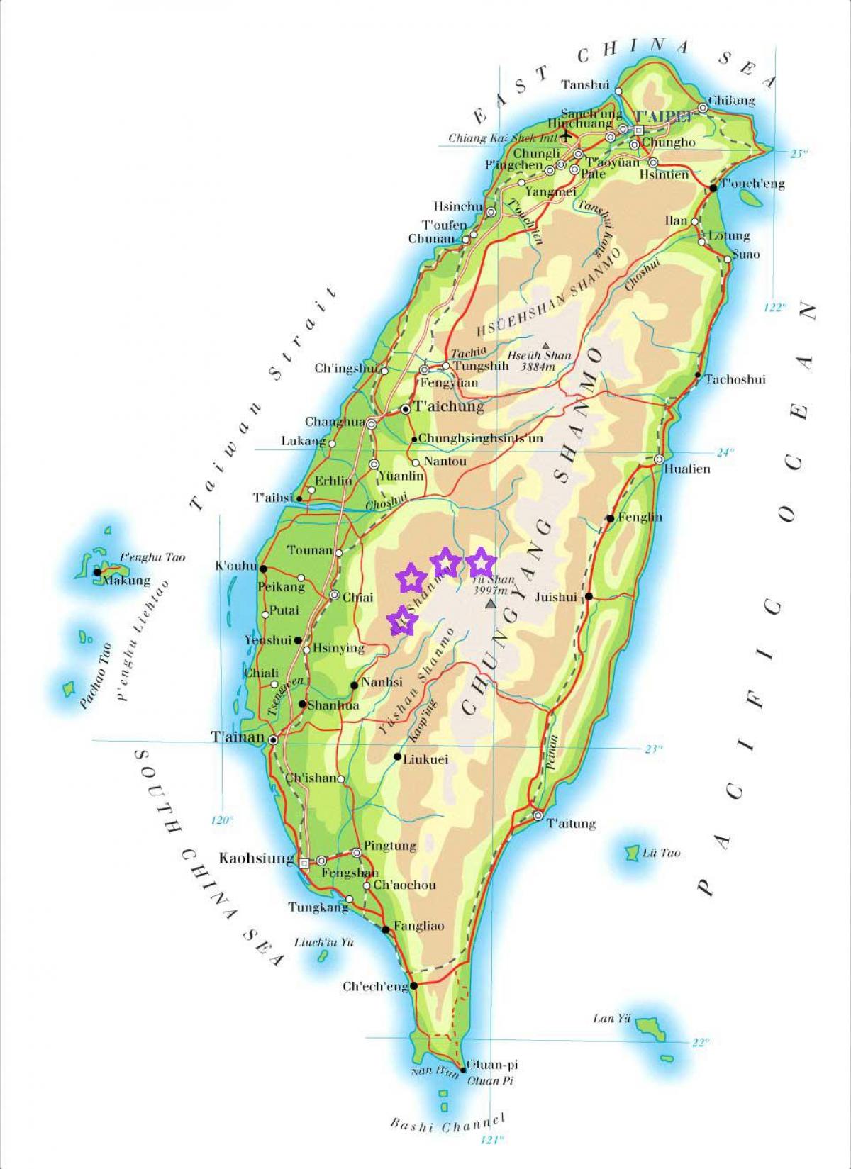 地図の台湾山