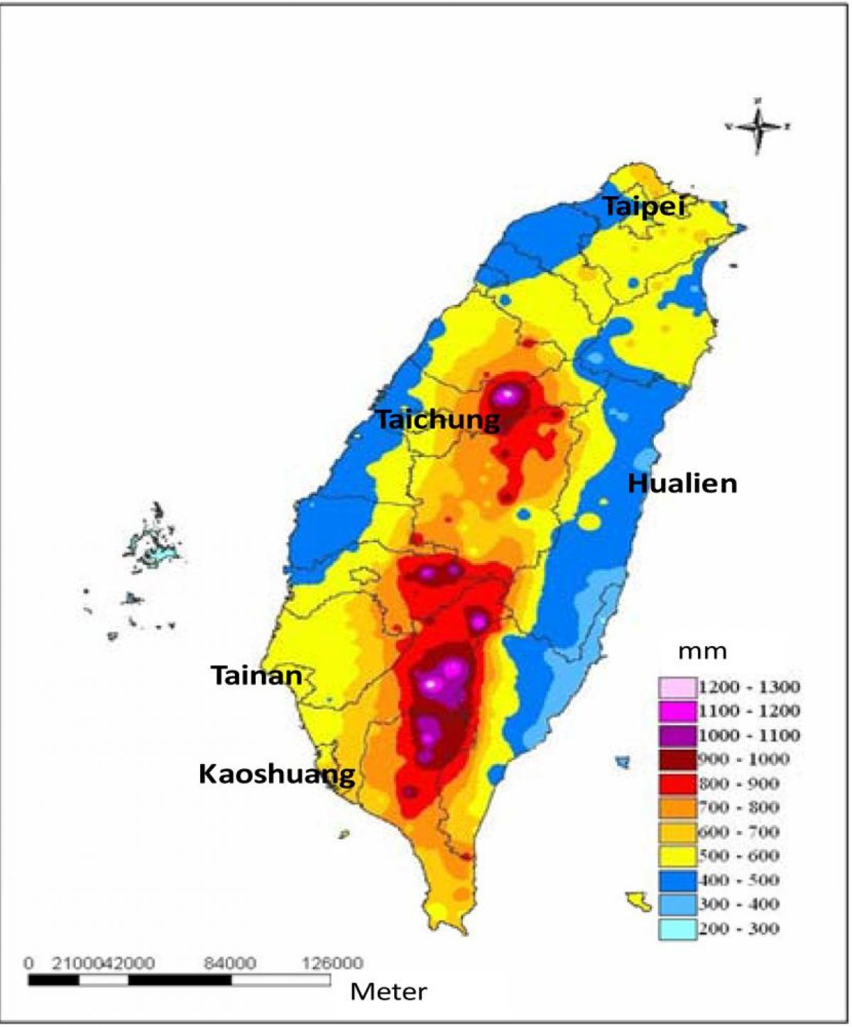地図の台湾での気候