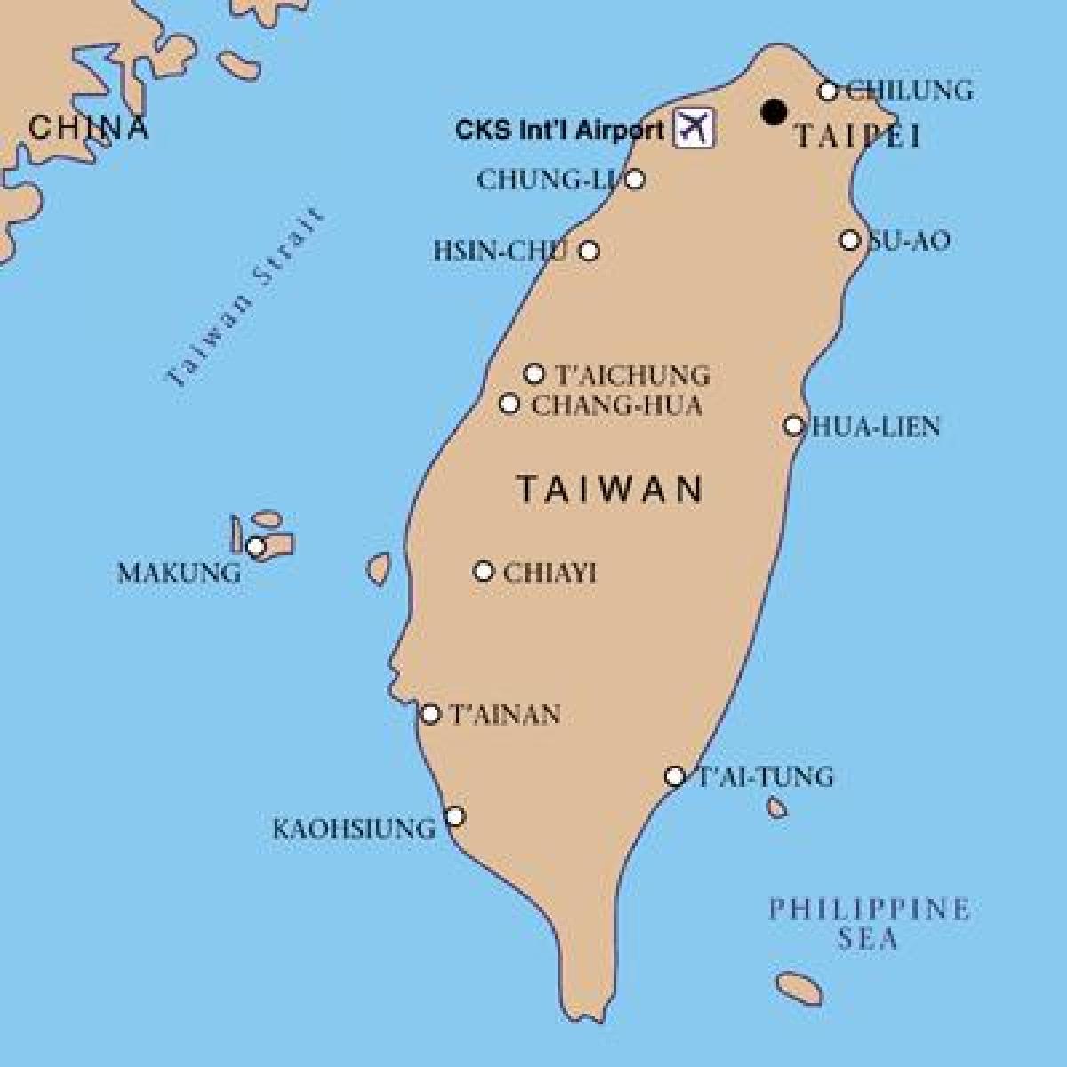 台湾の国際空港地図