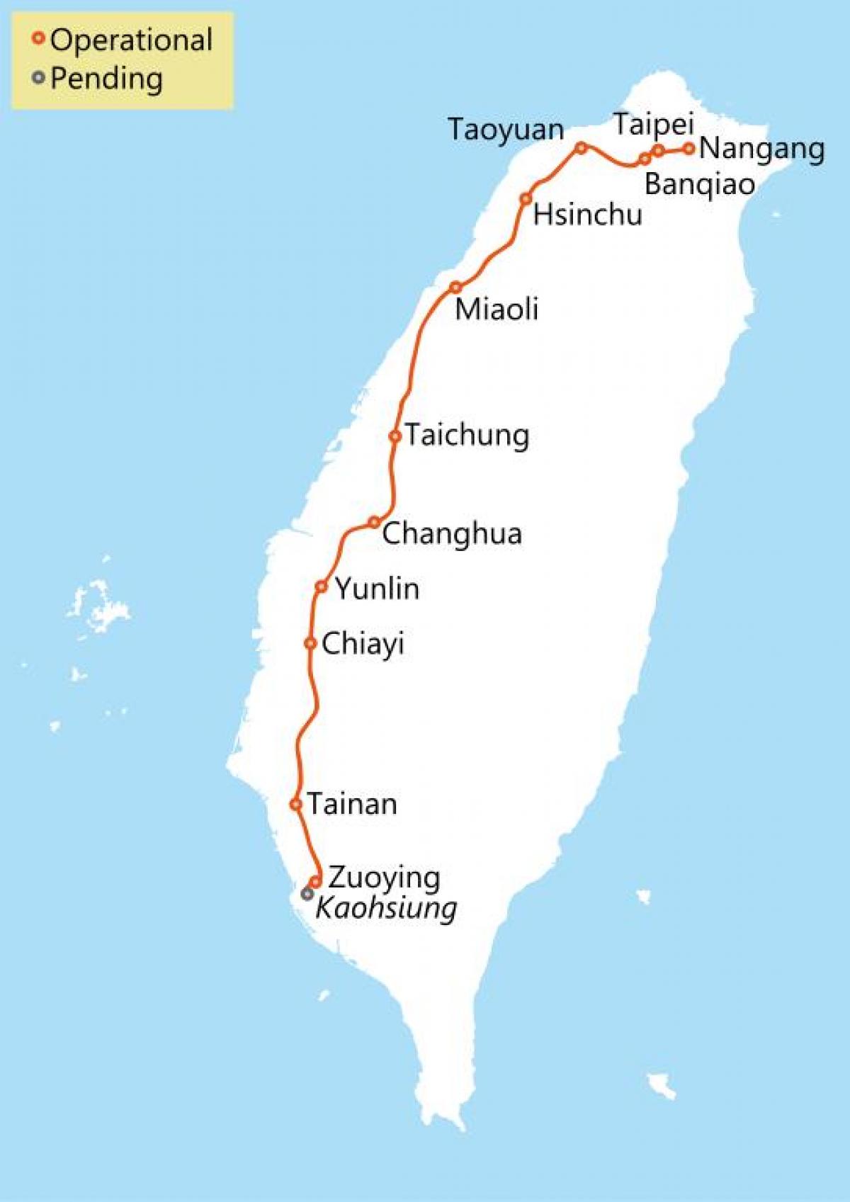 台湾高速鉄道路線図
