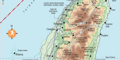 地図の台湾に興味のある場所