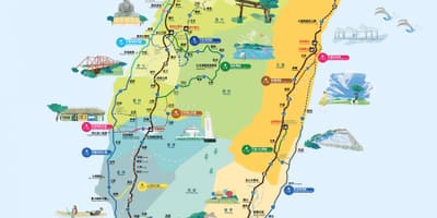 サイクリング周辺の台湾の道サイクリングの地図