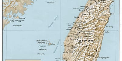 地図は台湾の地形