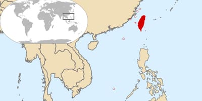 世界地図を示す台湾