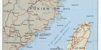 地図の台湾海峡
