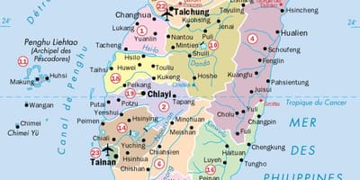 地図の台湾都市