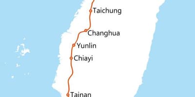 台湾高速鉄道路線図